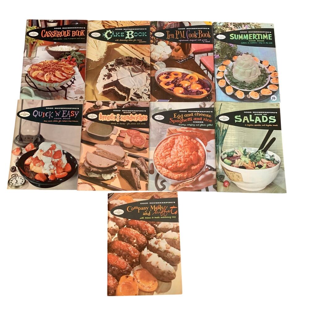 Good Housekeeping Vtg Cookbooks Lot of 9 Paperback 1958 MCM Recipes
